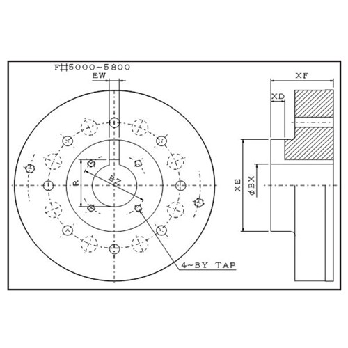 TECO VHS 5000-5800 Frame TEFC Drive Coupling